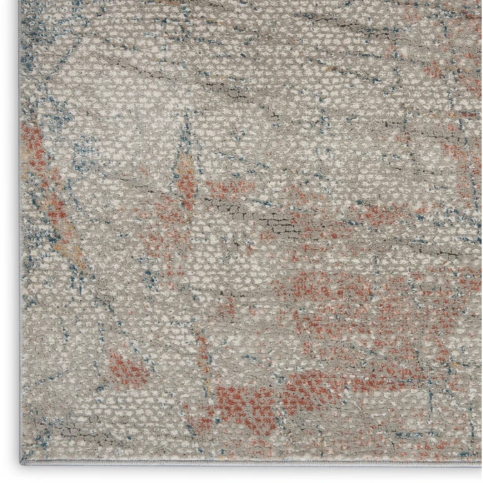 Nourison Rustic Textures Light Grey Rust RUS15 2ft. 2in. x 7ft. 6in. Rect. Rug