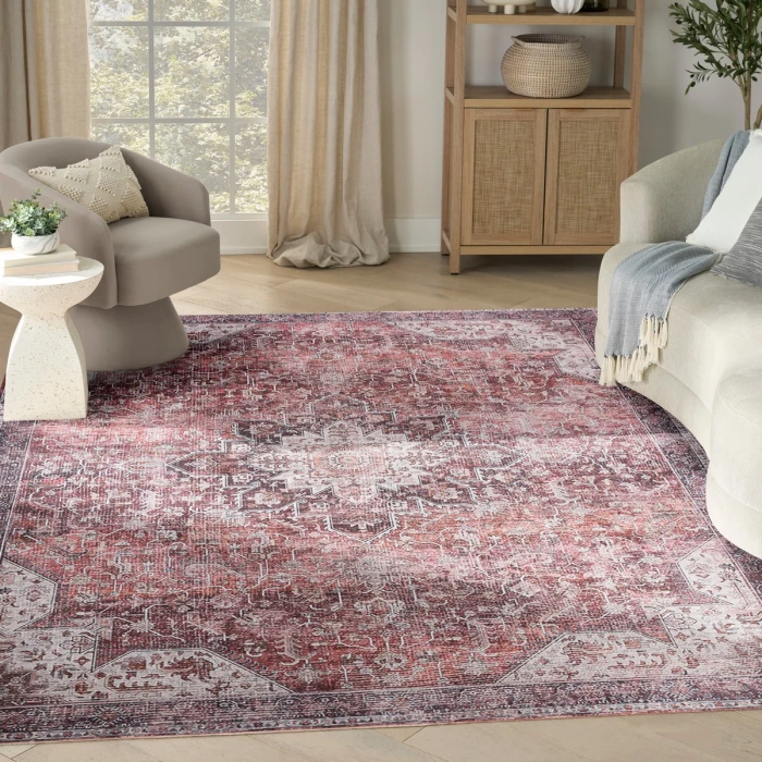 Nourison Nourison Washables Red NWB15 8 ft. X 10 ft. Rect. Rug