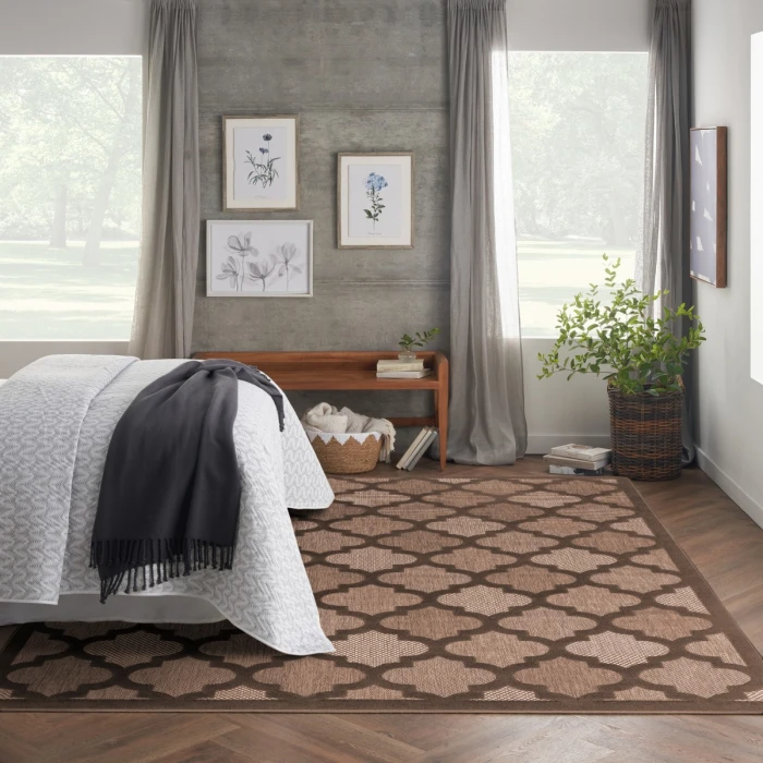 Nourison Easy Care Brown NES01 10 ft. X 14 ft. Rect. Rug