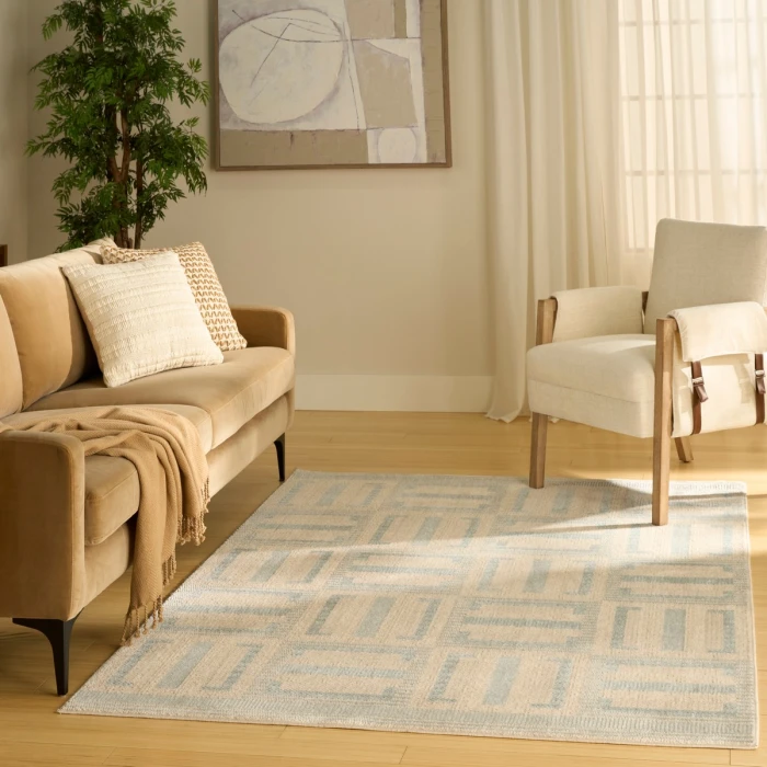 Nourison Nordic Ivory Blue NRC11 5 ft. X 7 ft. Rect. Rug