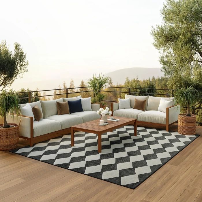 Nourison Positano Black POS04 6 ft. X 9 ft. Rect. Rug