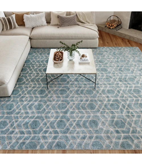 Nourison Home Washable Charm Blue WCH01 8ft. x 10ft. Rect. Rug