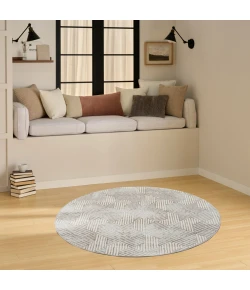 Nourison Home Grafix GRF39 Grey 5 ft. 3 in. Round Area Rug