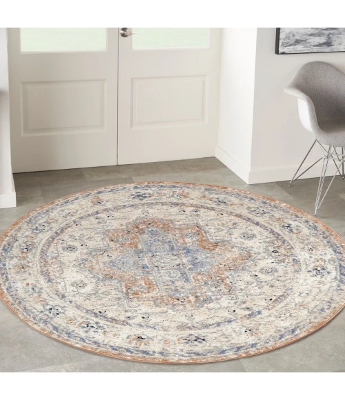 Nourison Nourison Essentials Persian Beige Blue NRE07 6 ft. X Round Rug