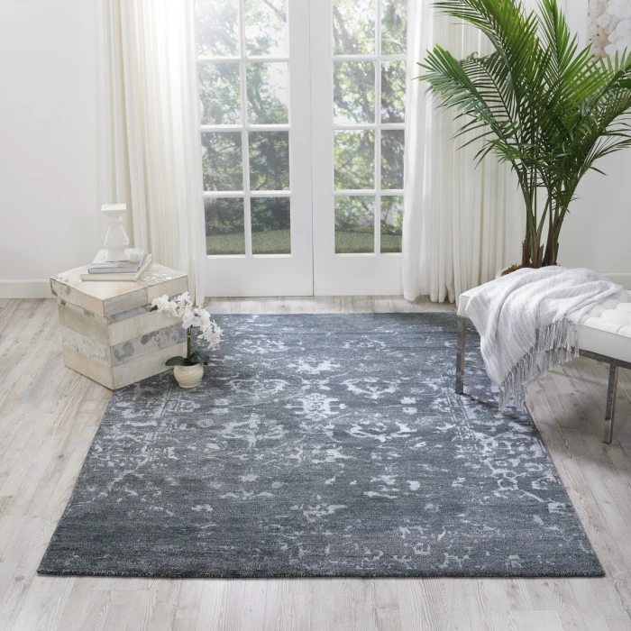 Nourison Silk Shadows Blue Stone SHA15 6 ft. X 8 ft. Rect. Rug