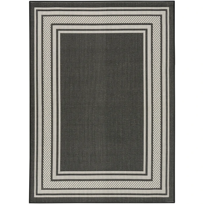 Nourison Horizon Indoor/Outdoor Black HOZ03 4 ft. X 6 ft. Rect. Rug