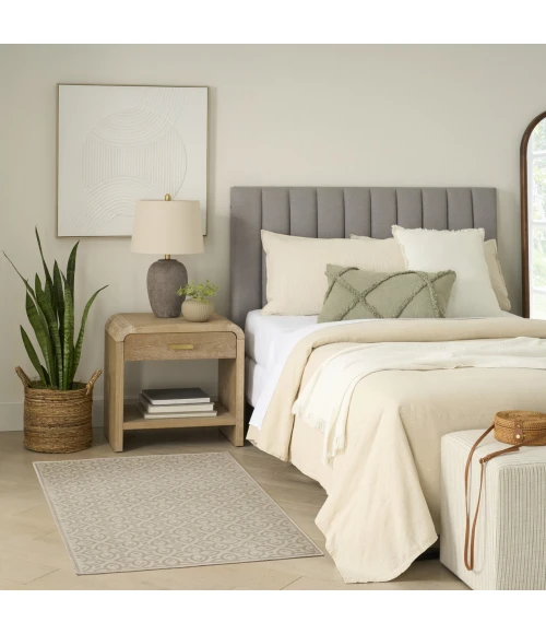 Nourison Home Washable Charm Grey WCH03 3ft. x 5ft. Rect. Rug