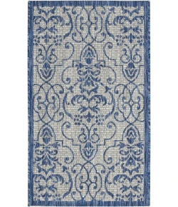 Nourison Country Side Ivory Blue CTR04 2ft.2in. x 3ft.9in. Rect. Rug