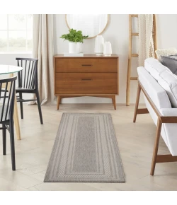 Nourison Home Horizon Indoor/Outdoor HOZ03 Grey 2 ft. X 6 ft. Area Rug