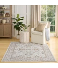 Nourison Astra Machine Washable Grey ASW20 4 ft. X 6 ft. Rect. Rug