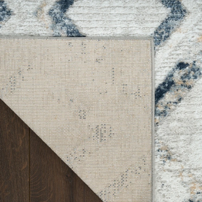 Nourison Dekor Grey Navy DEK05 5 ft. 3 in. X 7 ft. Rect. Rug
