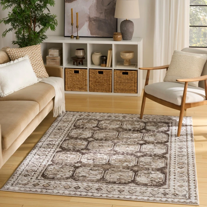 Nourison Dekor Ivory Brown DEK01 4 ft. X 6 ft. Rect. Rug