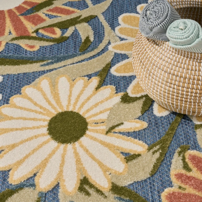 Nourison Aloha Blue Sage ALH33 5 ft. 3 in. X 7 ft. 5 in. Rect. Rug