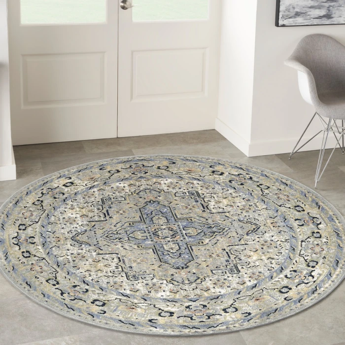 Nourison Nourison Essentials Persian Blue NRE07 6 ft. X Round Rug