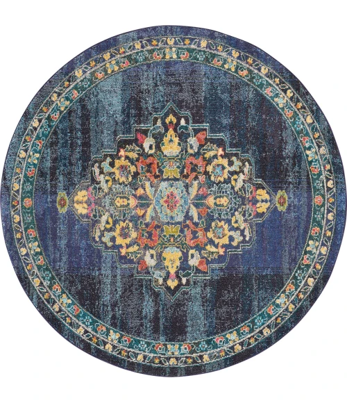 Nourison Home Passionate Blue PST01 7’10” x Round Round Rug
