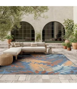 Nourison Home Aloha ALH18 Blue Rose 9 ft. X 12 ft. Area Rug