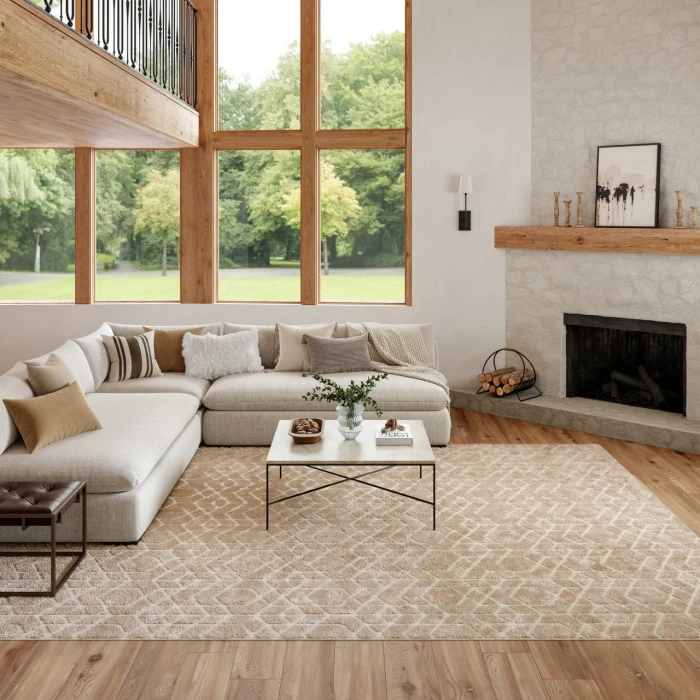 Nourison Home Washable Charm Beige WCH01 8ft. x 10ft. Rect. Rug