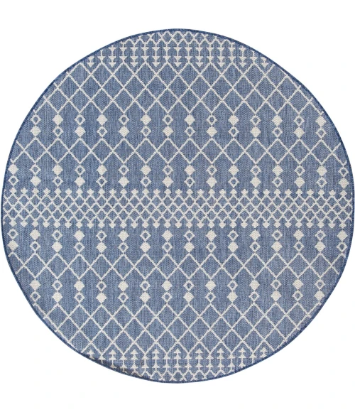 Nourison Positano Navy Blue POS02 5ft. Round Rug