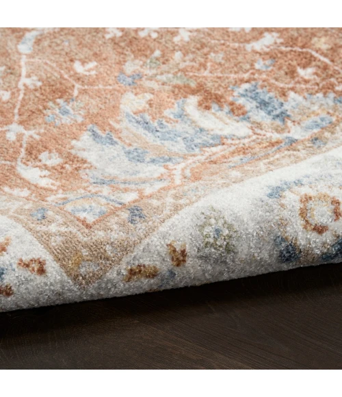 Nourison Astra Machine Washable Rust Ivory ASW20 7 ft. 10 in. x 10 ft. Rect. Rug