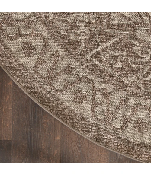 Nourison Tulum Brown TLM05 8 ft. X Round Rug