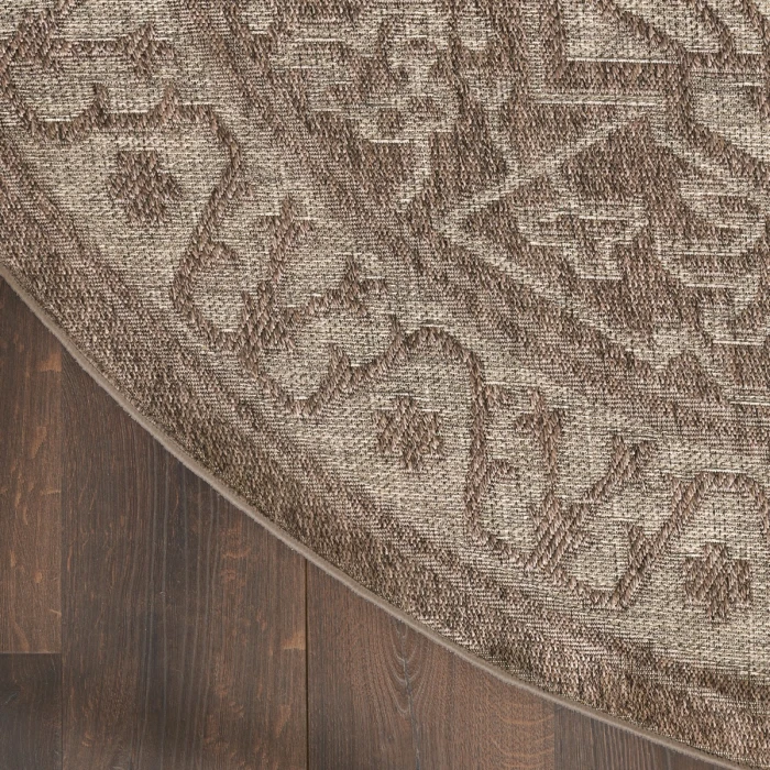 Nourison Tulum Brown TLM05 8 ft. X Round Rug