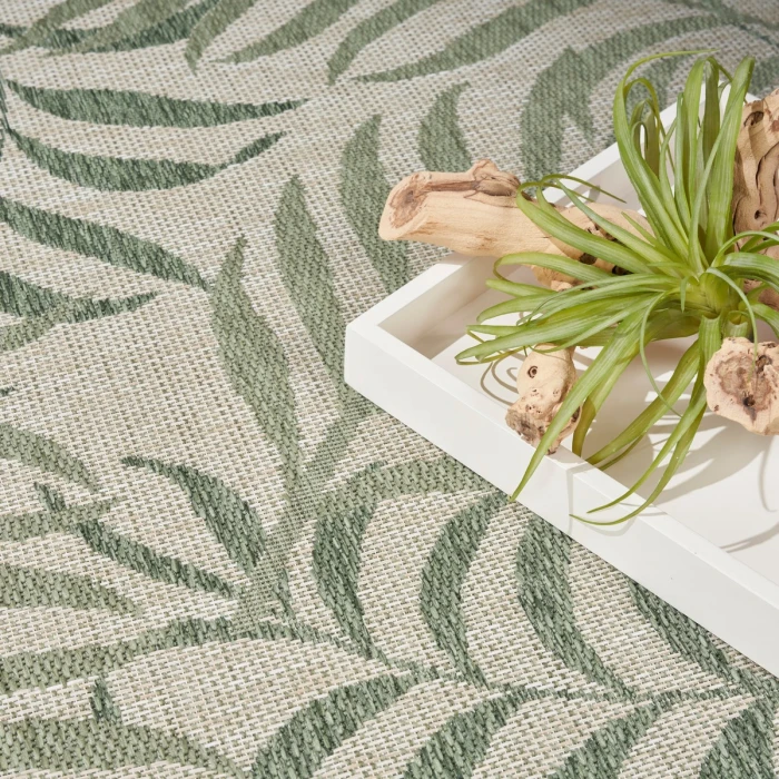 Nourison Garden Oasis Ivory Green GOA01 10 ft. X 14 ft. Rect. Rug