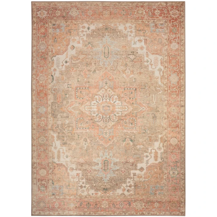Nourison Vintage Washables Coral Taupe VWS07 4 ft. X 6 ft. Rect. Rug