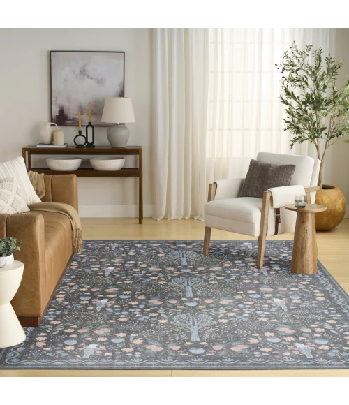 Nourison Home Botanical Washables Grey BOT04 4ft. x 6ft. Rect. Rug