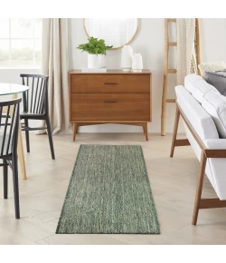 Nourison Home Horizon Indoor/Outdoor HOZ02 Green 2 ft. 2 in. X 8 ft. Area Rug