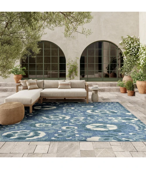 Nourison Aloha Blue ALH17 9 ft. X 12 ft. Rect. Rug