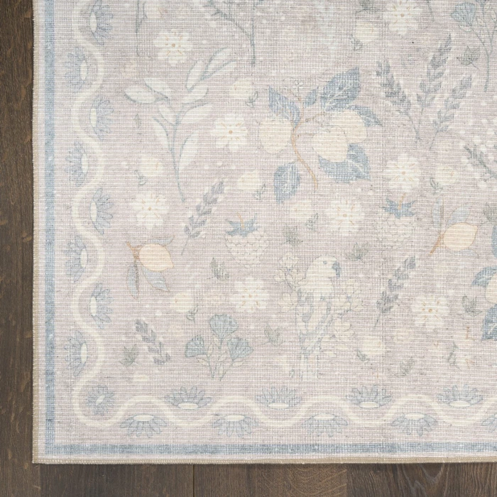 Nourison Home Botanical Washables Grey BOT04 2ft. x 6ft. Rect. Rug