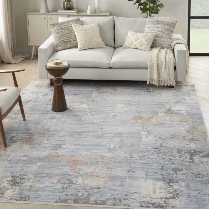 Nourison Home Abstract Hues Blue ABH01 7ft.10in. x 10ft. Rect. Rug