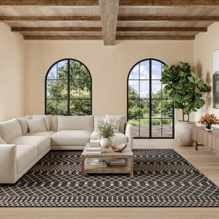 Nourison Positano Black POS02 8ft. Square Rug