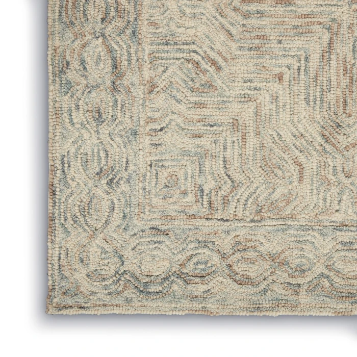 Nourison Interlock Blue Ivory ITL03 5 ft. X 8 ft. Rect. Rug