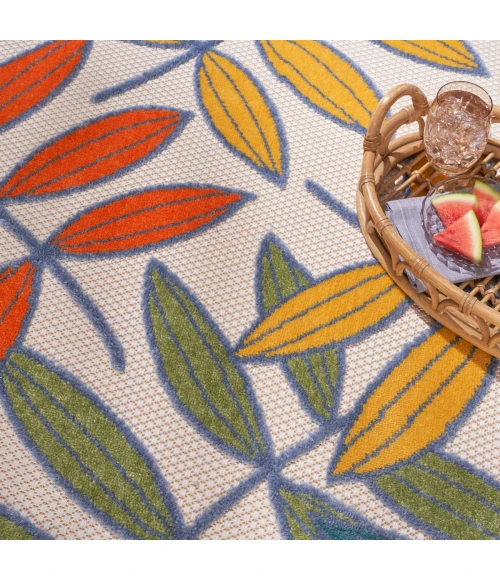 Nourison Aloha Ivory/Multi ALH18 7 ft. X 10 ft. Rect. Rug