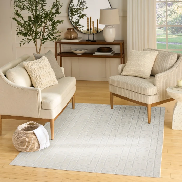 Nourison Washable Charm Ivory WCH01 6 ft. X 9 ft. Rect. Rug