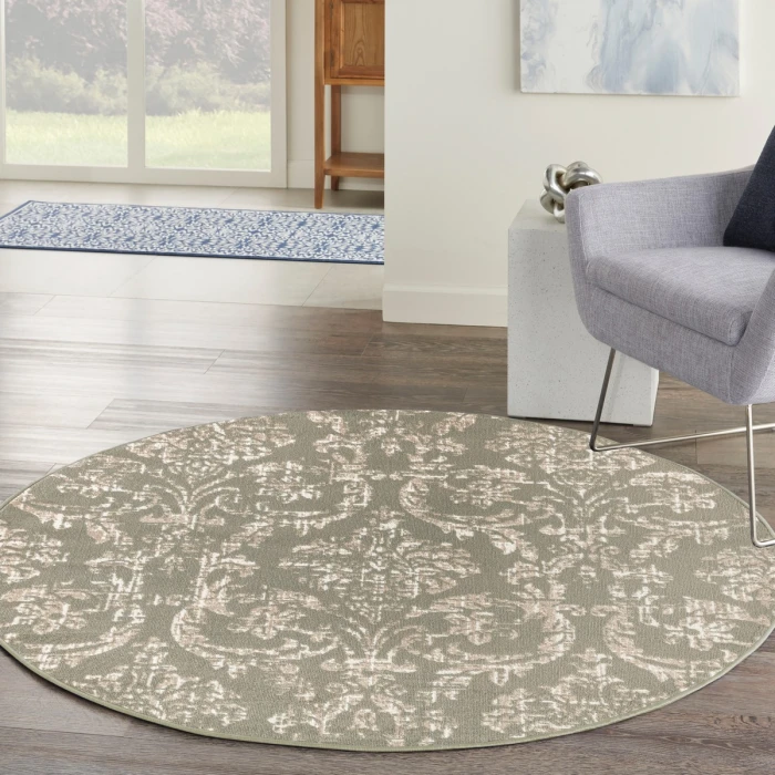 Nourison Jubilant Olive JUB09 5 ft. 3 in. X Round Rug