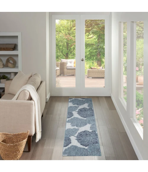 Nourison Garden Oasis Blue GOA04 2 ft. X 8 ft. Rect. Rug