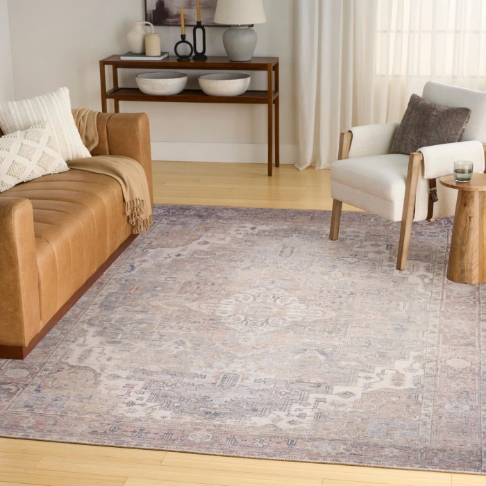 Nourison Vintage Washables Light Blue VWS07 9 ft. X 12 ft. Rect. Rug