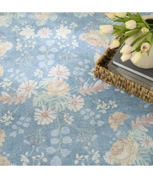 Nourison Home Botanical Washables Blue BOT02 4ft. x 6ft. Rect. Rug