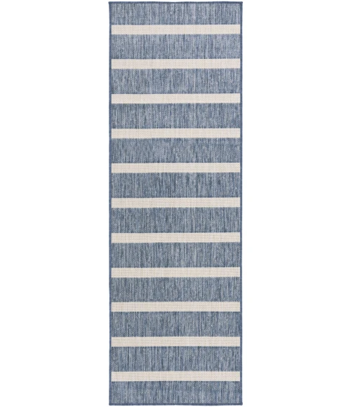 Nourison Positano Navy Ivory POS03 2ft.2in. x 12ft. Rect. Rug