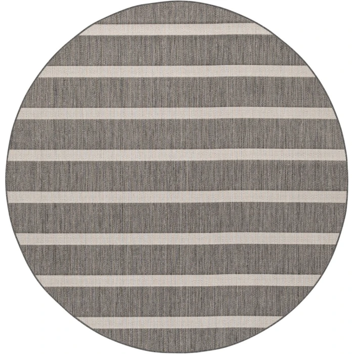 Nourison Positano Charcoal Ivory POS03 4ft. Round Rug