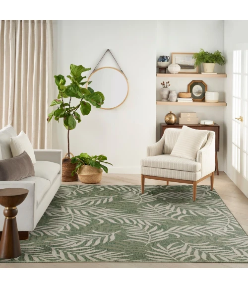 Nourison Garden Oasis Green Ivory GOA01 10 ft. X 14 ft. Rect. Rug