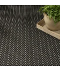 Nourison Horizon Indoor/Outdoor Black HOZ02 5ft. x Round Rug