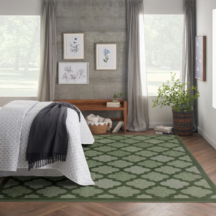 Nourison Easy Care Green NES01 10 ft. X 14 ft. Rect. Rug