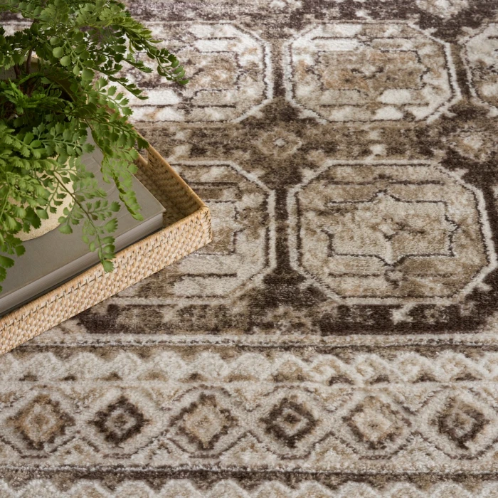 Nourison Dekor Ivory Brown DEK01 4 ft. X 6 ft. Rect. Rug