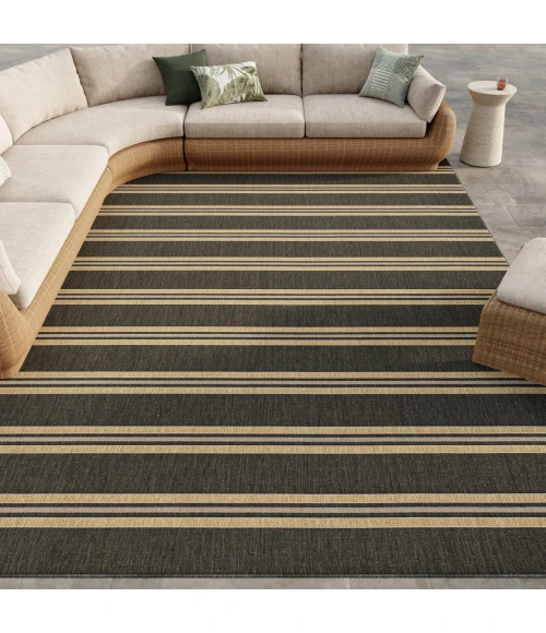 Nourison Home Horizon Indoor/Outdoor Black HOZ05 8ft. x 10ft. Rect. Rug