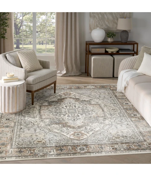 Nourison Quarry Ivory Grey Taupe QUA18 8 ft. X 10 ft. Rect. Rug