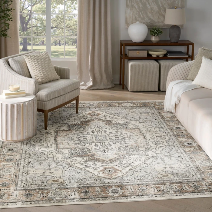 Nourison Quarry Ivory Grey Taupe QUA18 8 ft. X 10 ft. Rect. Rug