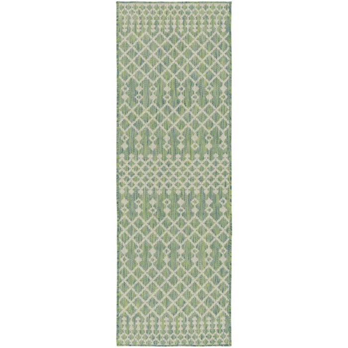 Nourison Positano Blue Green POS02 2 ft. 2 in. X 8 ft. Rect. Rug